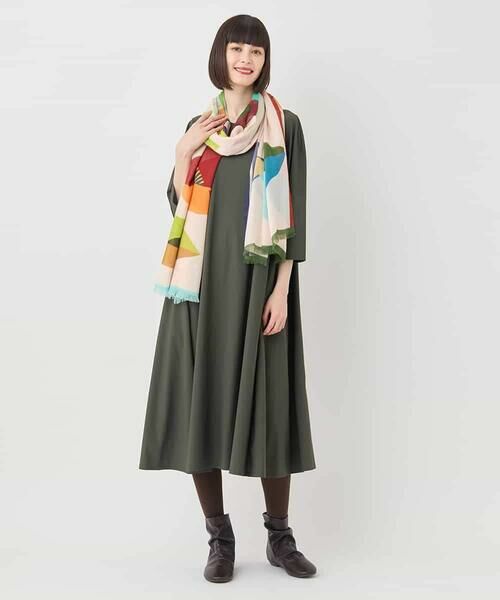 HIROKO BIS / ヒロコビス ロング・マキシ丈ワンピース | 七分丈ナイロンフレアワンピース /洗える | 詳細12