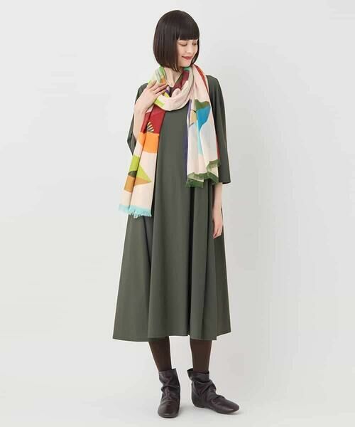 HIROKO BIS / ヒロコビス ロング・マキシ丈ワンピース | 七分丈ナイロンフレアワンピース /洗える | 詳細13