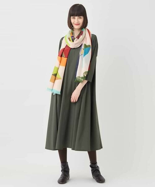 HIROKO BIS / ヒロコビス ロング・マキシ丈ワンピース | 七分丈ナイロンフレアワンピース /洗える | 詳細14