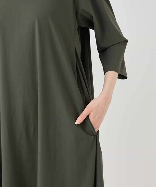 HIROKO BIS / ヒロコビス ロング・マキシ丈ワンピース | 七分丈ナイロンフレアワンピース /洗える | 詳細7