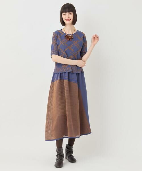 HIROKO BIS / ヒロコビス ロング・マキシ丈スカート | 配色ボーダースカート /洗える | 詳細12