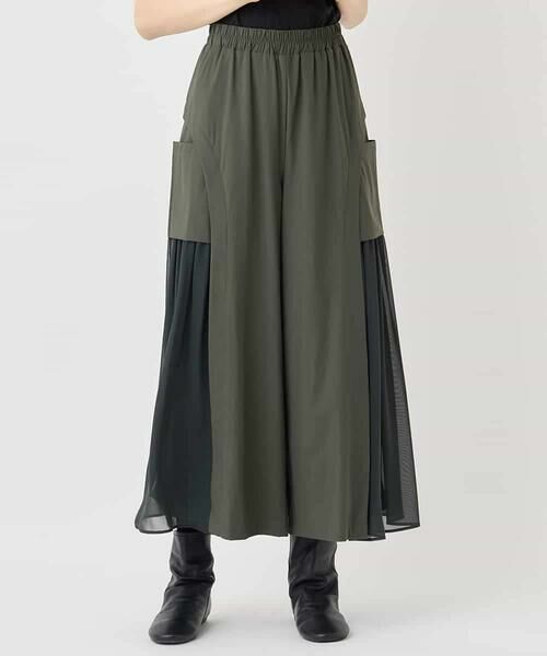 HIROKO BIS / ヒロコビス その他パンツ | ナイロンフレアパンツ /洗える(カーキ)