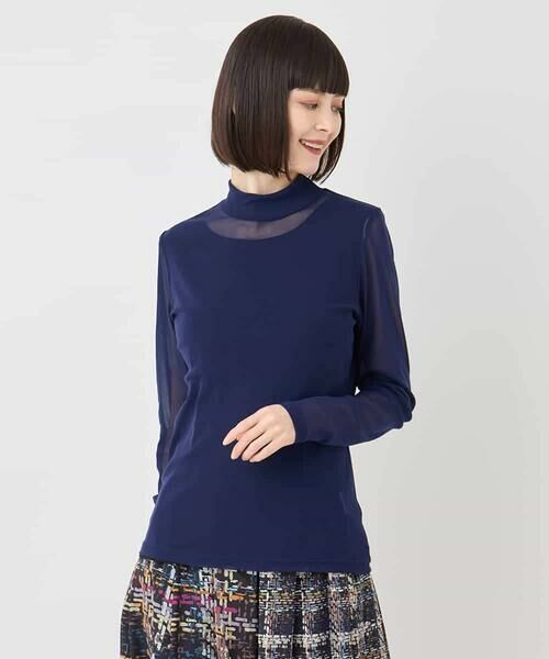 HIROKO BIS / ヒロコビス カットソー | ハイネックシアープルオーバー /洗濯機で洗える | 詳細8