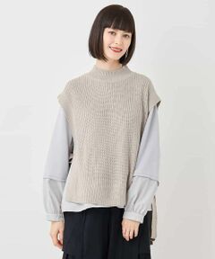 HIROKO BIS / ヒロコビス ベスト | ボトルネックニットジレ /洗える