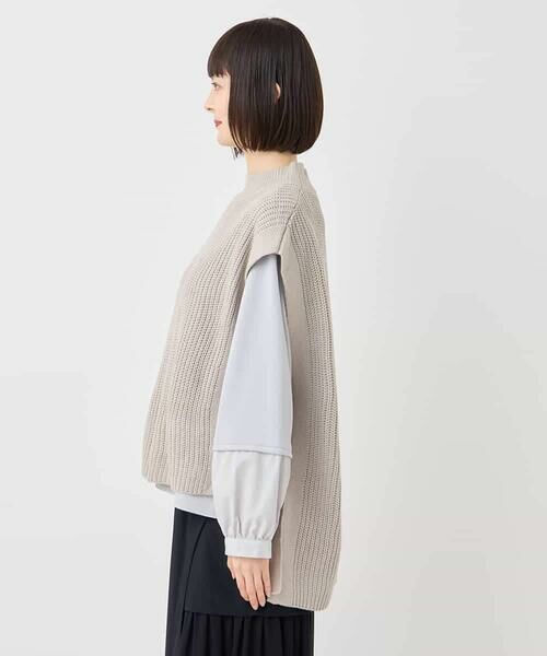 HIROKO BIS / ヒロコビス ベスト | ボトルネックニットジレ /洗える | 詳細1