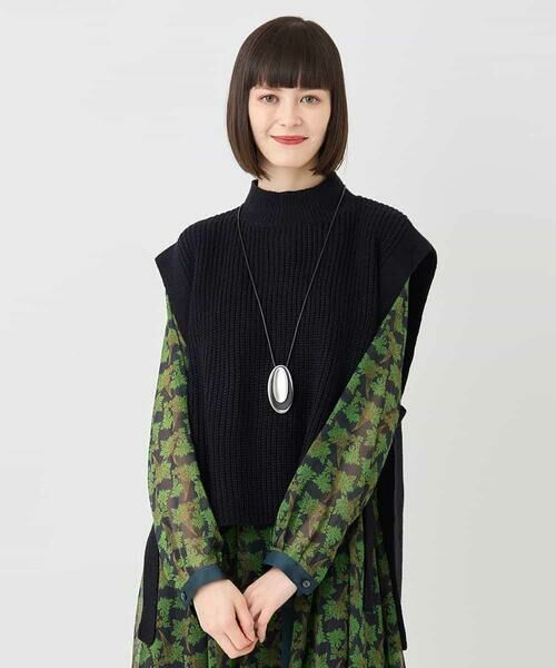 HIROKO BIS / ヒロコビス ベスト | ボトルネックニットジレ /洗える | 詳細17