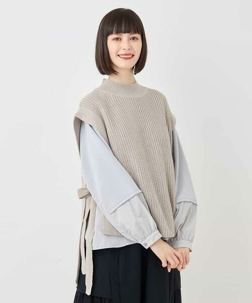 HIROKO BIS / ヒロコビス ベスト | ボトルネックニットジレ /洗える | 詳細8