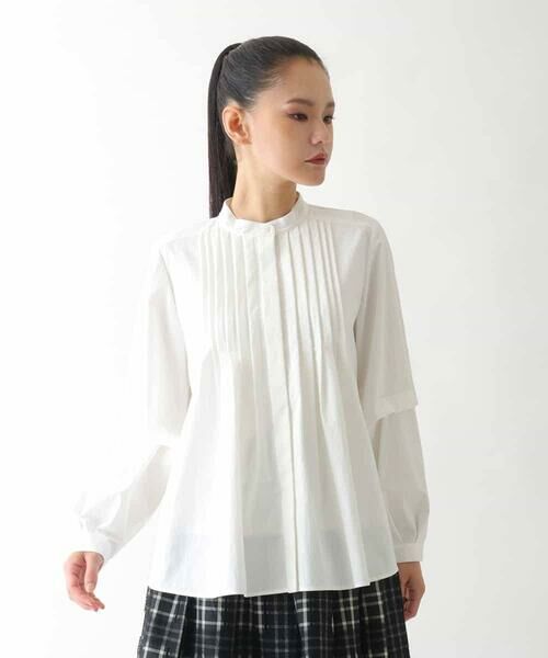 HIROKO BIS / ヒロコビス シャツ・ブラウス | ピンタックコンシャスブラウス /洗濯機で洗える | 詳細1