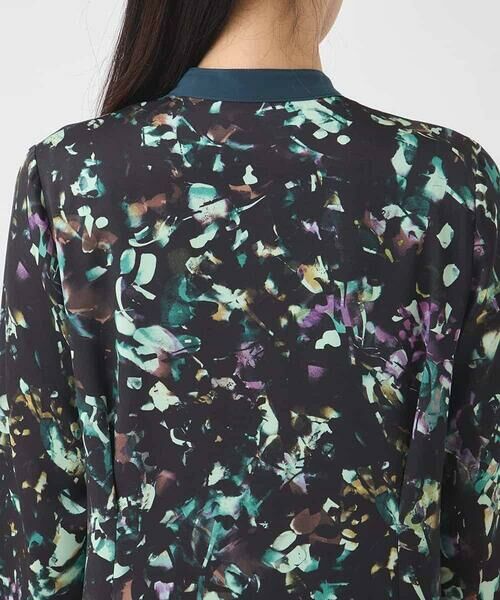 HIROKO BIS / ヒロコビス ロング・マキシ丈ワンピース | リーフプリントバンドカラーワンピース /洗濯機で洗える | 詳細5