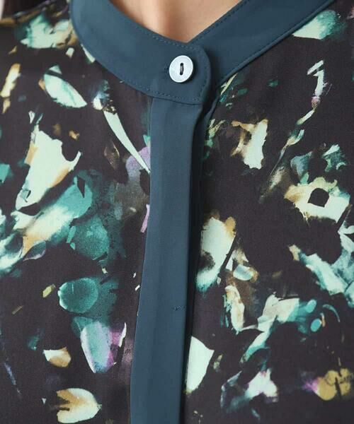 HIROKO BIS / ヒロコビス ロング・マキシ丈ワンピース | リーフプリントバンドカラーワンピース /洗濯機で洗える | 詳細6