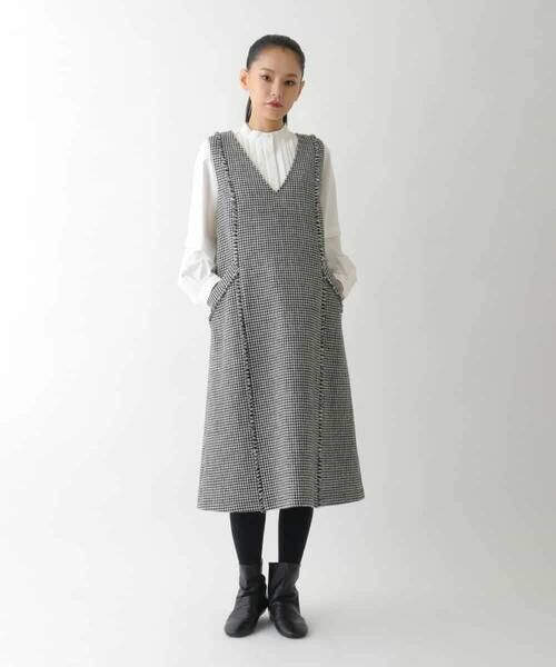 HIROKO BIS / ヒロコビス ロング・マキシ丈スカート | 千鳥チェックツイードジャンパースカート | 詳細10