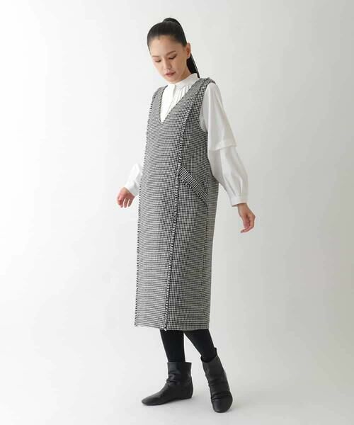 HIROKO BIS / ヒロコビス ロング・マキシ丈スカート | 千鳥チェックツイードジャンパースカート | 詳細12