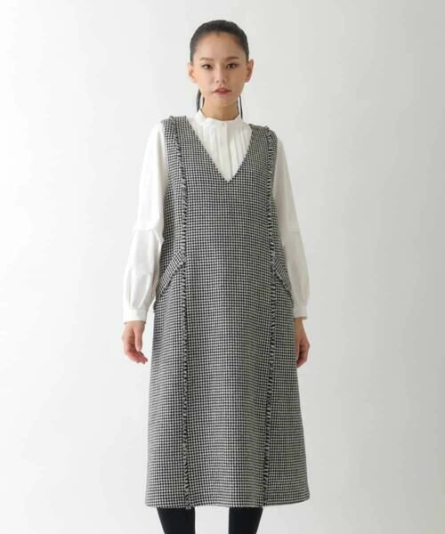 HIROKO BIS / ヒロコビス ロング・マキシ丈スカート | 千鳥チェックツイードジャンパースカート | 詳細9