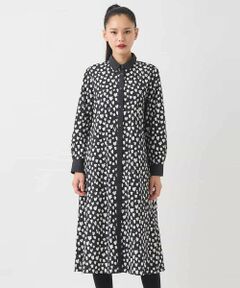 HIROKO BIS / ヒロコビス ロング・マキシ丈ワンピース | ハート柄ドット衿付きシャツワンピース /洗える