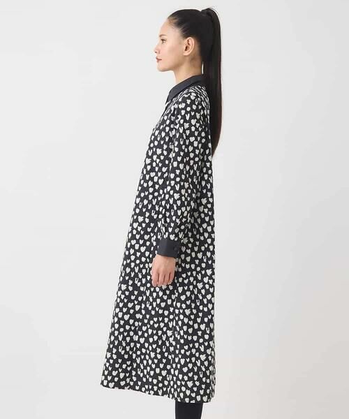 HIROKO BIS / ヒロコビス ロング・マキシ丈ワンピース | ハート柄ドット衿付きシャツワンピース /洗える | 詳細13