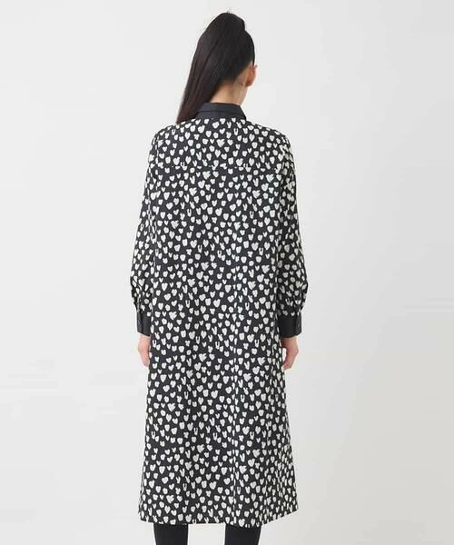 HIROKO BIS / ヒロコビス ロング・マキシ丈ワンピース | ハート柄ドット衿付きシャツワンピース /洗える | 詳細14