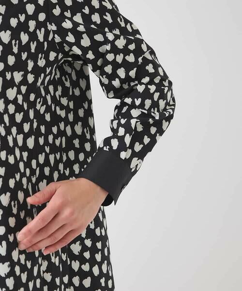 HIROKO BIS / ヒロコビス ロング・マキシ丈ワンピース | ハート柄ドット衿付きシャツワンピース /洗える | 詳細18