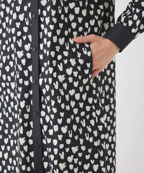 HIROKO BIS / ヒロコビス ロング・マキシ丈ワンピース | ハート柄ドット衿付きシャツワンピース /洗える | 詳細19