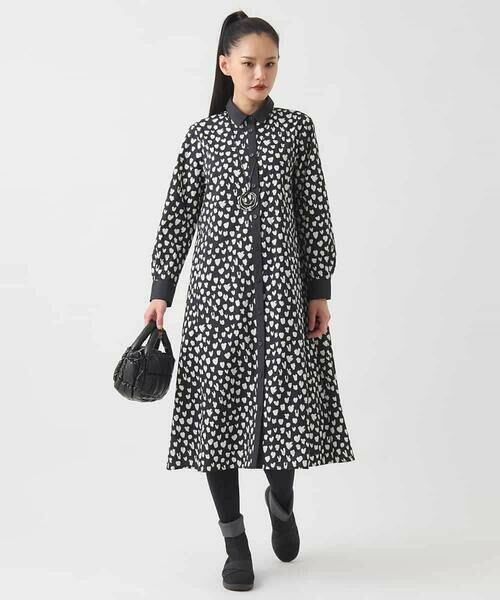 HIROKO BIS / ヒロコビス ロング・マキシ丈ワンピース | ハート柄ドット衿付きシャツワンピース /洗える | 詳細24
