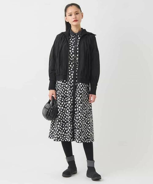 HIROKO BIS / ヒロコビス ロング・マキシ丈ワンピース | ハート柄ドット衿付きシャツワンピース /洗える | 詳細28
