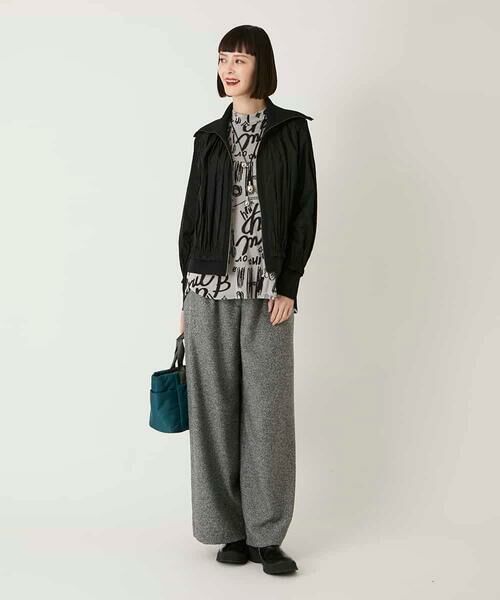 HIROKO BIS / ヒロコビス その他アウター | 異素材ジョイントニットブルゾン | 詳細15