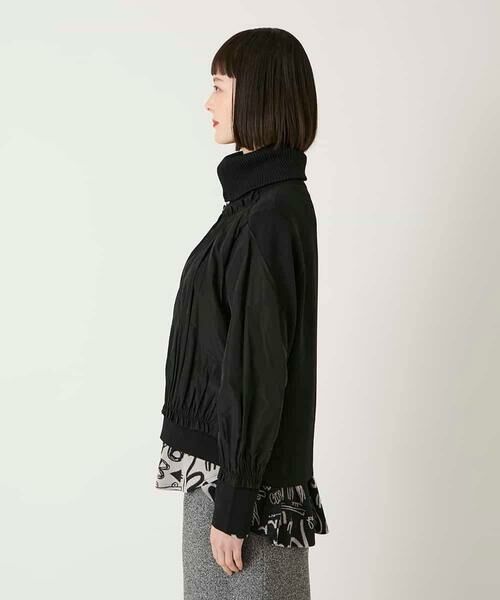 HIROKO BIS / ヒロコビス その他アウター | 異素材ジョイントニットブルゾン | 詳細2