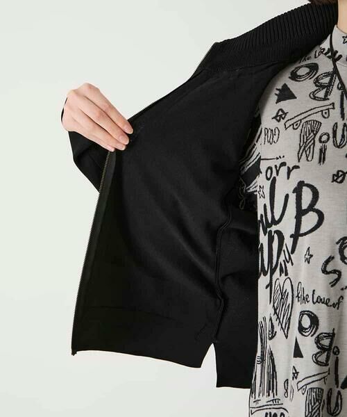 HIROKO BIS / ヒロコビス その他アウター | 異素材ジョイントニットブルゾン | 詳細8