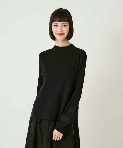 HIROKO BIS / ヒロコビス ニット・セーター | 異素材ジョイントニットプルオーバー | 詳細1