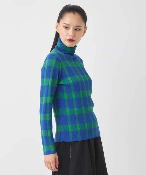 HIROKO BIS / ヒロコビス ニット・セーター | チェック柄インターシャニットプルオーバー | 詳細9