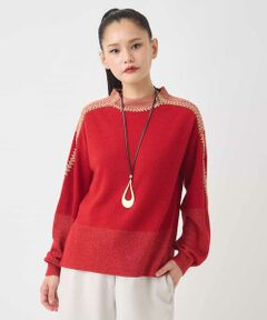 HIROKO BIS / ヒロコビス ニット・セーター | プレーティング刺繍ニットプルオーバー