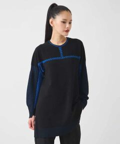 HIROKO BIS / ヒロコビス チュニック | プレーティング刺繍ニットチュニック