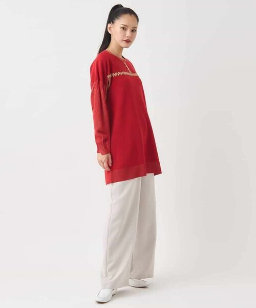 HIROKO BIS / ヒロコビス チュニック | プレーティング刺繍ニットチュニック | 詳細10