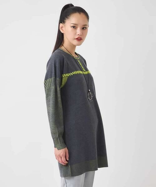 HIROKO BIS / ヒロコビス チュニック | プレーティング刺繍ニットチュニック | 詳細17