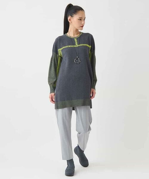 HIROKO BIS / ヒロコビス チュニック | プレーティング刺繍ニットチュニック | 詳細18