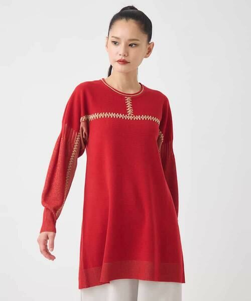 HIROKO BIS / ヒロコビス チュニック | プレーティング刺繍ニットチュニック | 詳細9