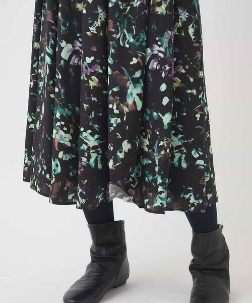 HIROKO BIS / ヒロコビス ロング・マキシ丈スカート | リーフプリントスカート /洗濯機で洗える | 詳細5