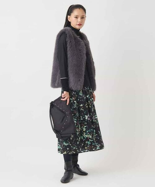 HIROKO BIS / ヒロコビス ロング・マキシ丈スカート | リーフプリントスカート /洗濯機で洗える | 詳細9