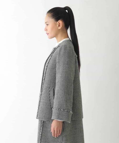 HIROKO BIS / ヒロコビス ノーカラージャケット | 千鳥チェックツイードジャケット | 詳細1