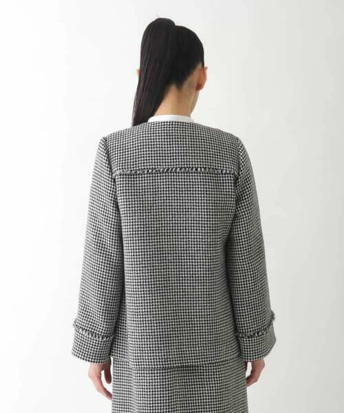 HIROKO BIS / ヒロコビス ノーカラージャケット | 千鳥チェックツイードジャケット | 詳細2