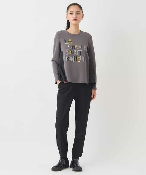 HIROKO BIS / ヒロコビス カットソー | スパンコール刺繍ロゴプルオーバー /洗える | 詳細14