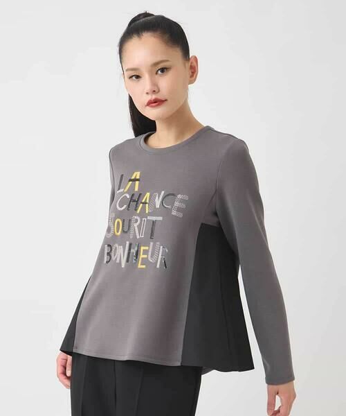 HIROKO BIS / ヒロコビス カットソー | スパンコール刺繍ロゴプルオーバー /洗える | 詳細15