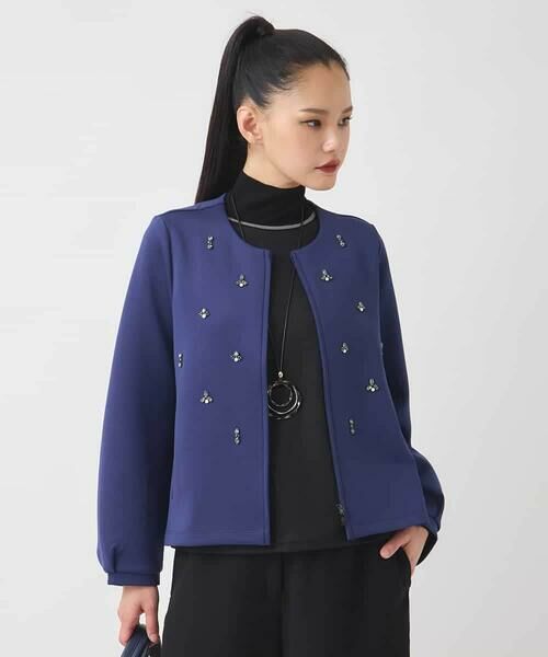 HIROKO BIS / ヒロコビス カーディガン・ボレロ | ビジューエンブロイダリーカーディガン /洗える | 詳細15