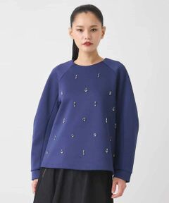 HIROKO BIS / ヒロコビス カットソー | ビジューエンブロイダリープルオーバー /洗える