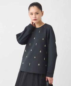 HIROKO BIS / ヒロコビス カットソー | ビジューエンブロイダリープルオーバー /洗える