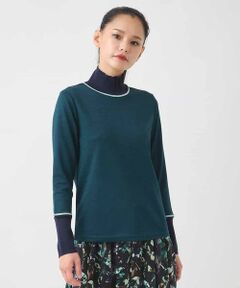 HIROKO BIS / ヒロコビス カットソー | 配色アクセントハイネックインナープルオーバー /洗える