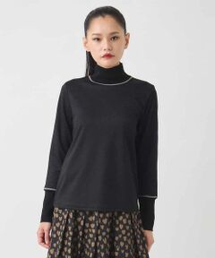 HIROKO BIS / ヒロコビス カットソー | 配色アクセントハイネックインナープルオーバー /洗える