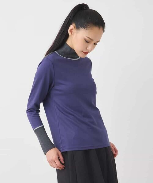 HIROKO BIS / ヒロコビス カットソー | 配色アクセントハイネックインナープルオーバー /洗える | 詳細9