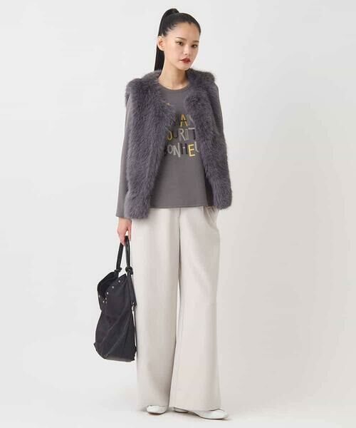 HIROKO BIS / ヒロコビス その他パンツ | ソフトダブルクロスセミワイドパンツ /洗濯機で洗える | 詳細10