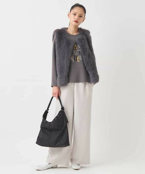 HIROKO BIS / ヒロコビス その他パンツ | ソフトダブルクロスセミワイドパンツ /洗濯機で洗える | 詳細9