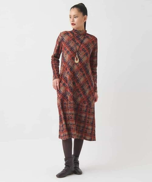 HIROKO BIS / ヒロコビス ロング・マキシ丈ワンピース | チェックパイルジャカードワンピース | 詳細11